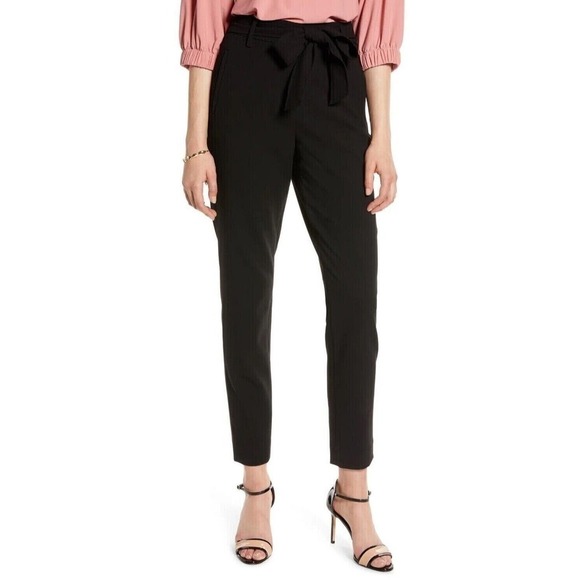 Halogen Pants - NWOT Halogen High Waist Belted Tie Ankle Trouser Pants Women's Black Size 2